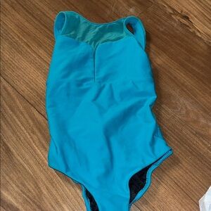 Vibrant Teal Mesh Swimsuit